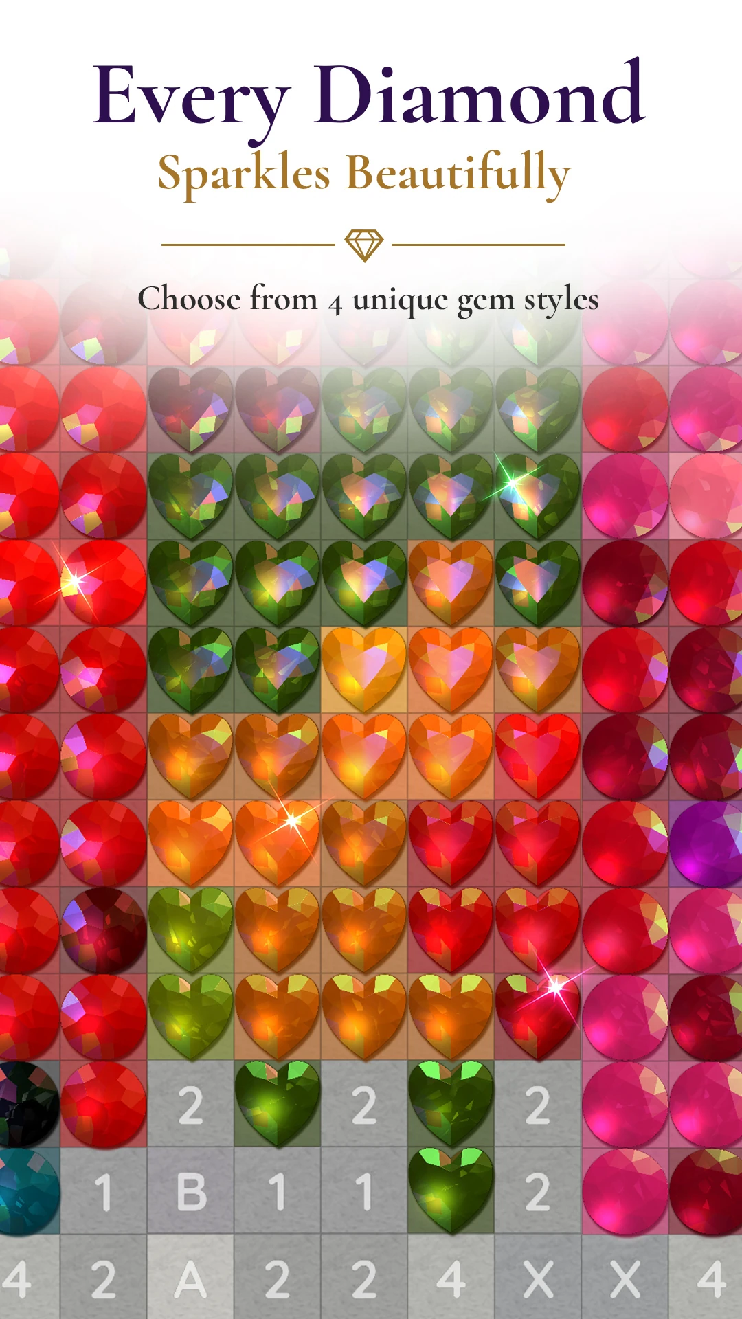 Realistic sparkling gems